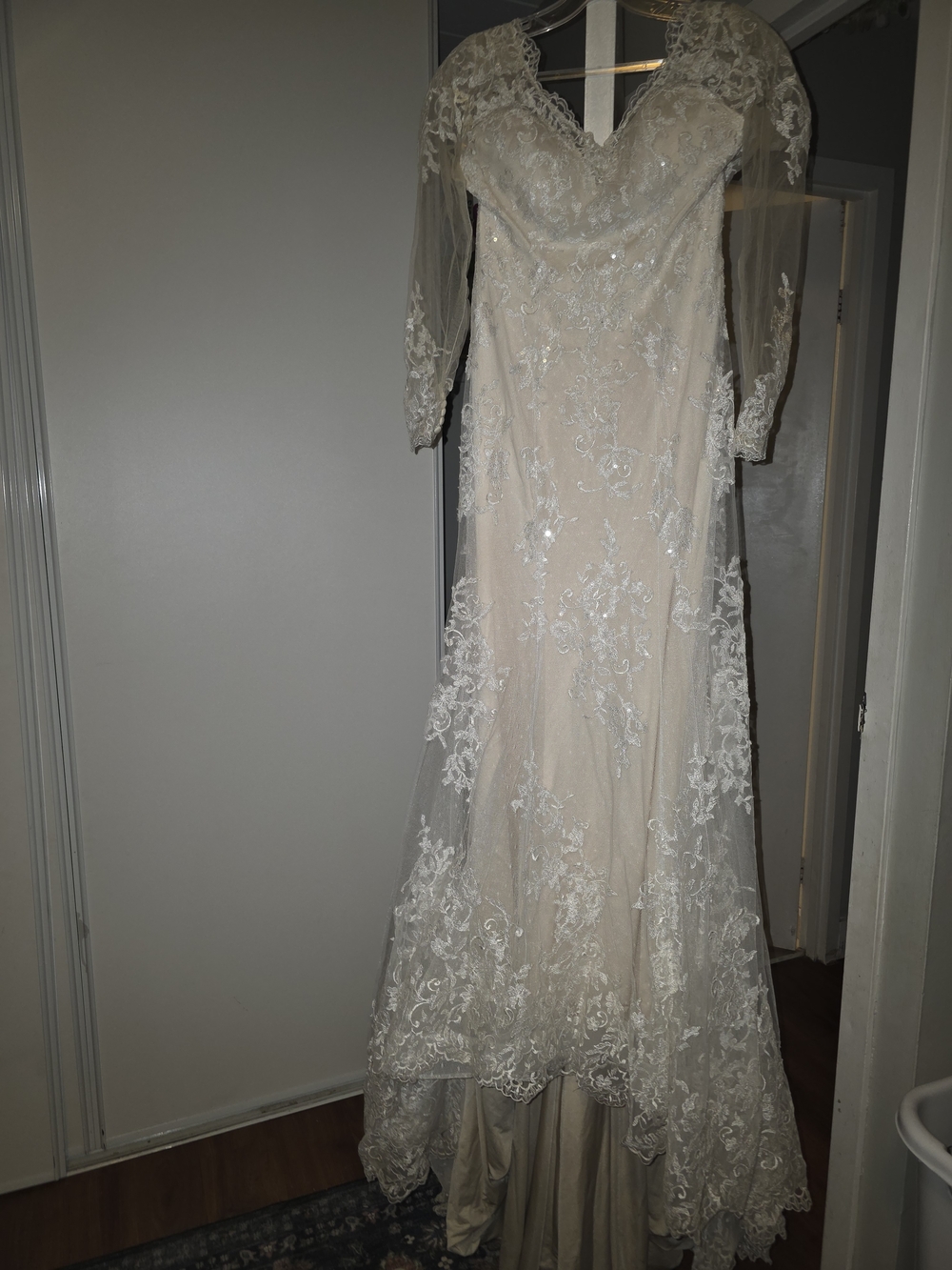 Maggie Sottero Ivory Lace Long-Sleeve Wedding Gown